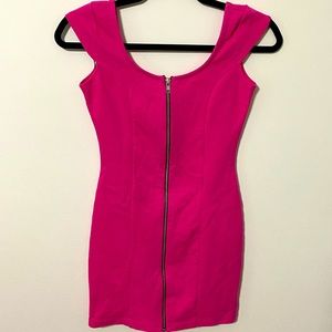 H&M Fitted Pink Dress with Full Length Zipper (Size 6)